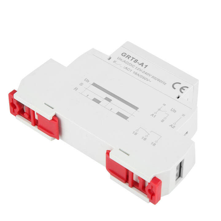 รีเลย์เวลา-grt8-a1-ac-dc-12v-240v-mini-power-on-รีเลย์เวลาล่าช้า-din-rail-ประเภทสามารถตั้งค่าได้โดยลูกบิดแผง