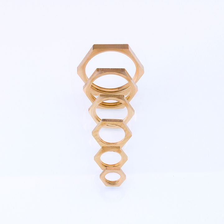 10pcs-all-copper-nut-1-8-quot-1-4-quot-3-8-quot-1-2-quot-3-4-quot-g1-bsp-copper-hex-lock-nuts-pipe-fitting-female-thread-hexagonal-shank-cap