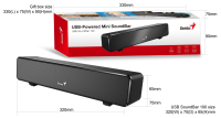 Genius SoundBar 100, USB, Black ( ลำโพงซาวบาร์ )