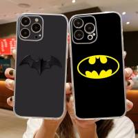 Superhero DC Batman เคสศัพท์สำหรับ 14 Plus 13 12 11 Pro Max Mini X XS XR นุ่มโปร่งใส Cover