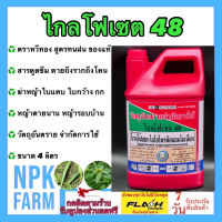 ไกรโฟเซต 48 หวีทอง ขนาด 4 ลิตร ของแท้ ต้นตำรับ สารกำจัดวัชพืช ชนิดดูดซึม สูตร มนฝน ไม่เลือกทำลาย หญ้าตายนาน ตายยันราก ใช้รอบบ้าน สวน npkplant