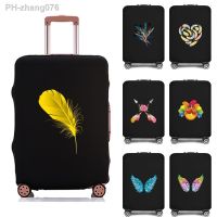 Travel Suitcase Dust Cover Feather Print Luggage Protective Cover for 18-28 Inch Trolley Case Portable Cover Travel Accessories