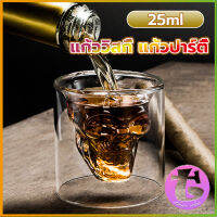 Thai Dee แก้วดับเบิ้ลวอลล์ ทรงหัวกระโหลก  แก้วช็อต  ดีไซน์สวย 25ml Skeleton Cup