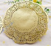 100pcs 6.5 Vintage Gold Paper Doilies / DoyleysWedding Crafts YN-101007