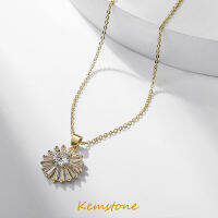 Kemstone เครื่องประดับสร้อยคอเกล็ดหิมะที่ส่องแสงสร้อยคอจี้สั้นของผู้หญิง