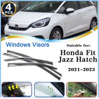 Deflectors สำหรับ Honda Fit Hatchback 2022 Jazz Hatch 2021 2023อุปกรณ์เสริมรถด้านข้างหน้าต่าง Visors Rain Eyebrow Guards Sun Visor