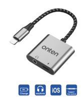 ONTEN Newๆๆๆ 2in1 IOS to 3.5mm and Charging (QC) Adapter OTN-133