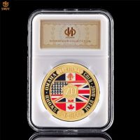 1944 WWII Omaha Normandy War D-Day 70th Anniversary Gold Military Challenge Coins Collectibles Badge Value W/PCCB Holder
