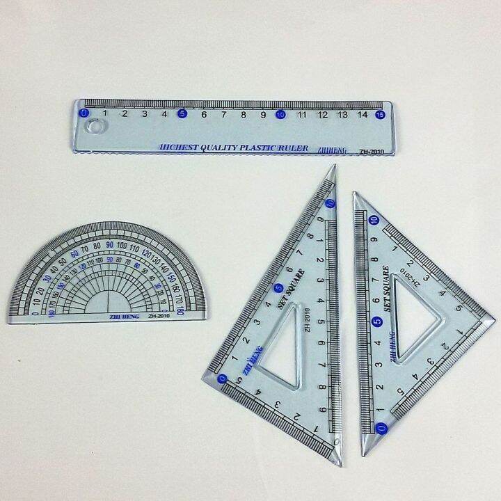 cw-4-pieces-rulers-scale-graduated-triangular-straight-protractor-students-tools-stationery-exam