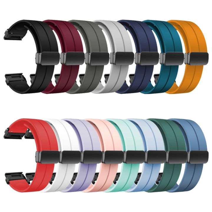 silicone-magnetic-folding-buckle-strap-for-garmin-forerunner-955-935-745-945-lte-s62-s60-instinct-2-45mm-band-bracelet-wristband