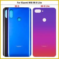 New For Xiaomi Mi8 Mi 8 Lite Battery Back Cover Rear Door 3D Glass Panel Mi 8 Lite Housing Case Glass Cover With Adhesive Replac