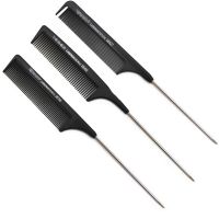 New 1 pcs Straight hair comb Fine-tooth Metal Pin Anti-static Hair Rat Tail CombHair Styling