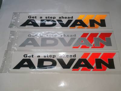 สติ๊กเกอร์ สะท้อนแสง งานตัดคอม คำว่า Get a step ahead ADVAN sticker ติดรถ แต่งรถ สติกเกอร์ สติกเกอ