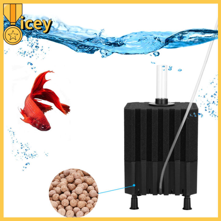 iceyhome-อุปกรณ์กรองปั้มออกซิเจนในน้ำตู้ปลาตัวกรองฟองน้ำตู้ปลาสำหรับน้ำจืดน้ำเค็มร้านค้า