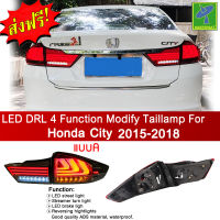 Mastersat HONDA City รุ่นปี 2015-18 Taillamp แบบA โคมไฟท้าย ไฟวิ่ง Led +ไฟเลี้ยว ในกันชน ตรงรุ่น วัสดุ ABS อย่างดี กันน้ำ ไฟหรี่ ไฟแต่งรถ  ไฟรถแต่ง