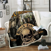 Black felt society 3D print Sherpa beads Blanket Sofa Couch quilt cover