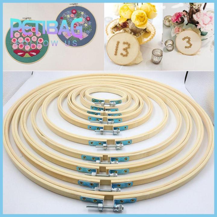 100 Pieces 3 inch Bamboo Embroidery Hoops Round Wooden Circle Hoop Round Ring for Art Craft Sewing, Brown