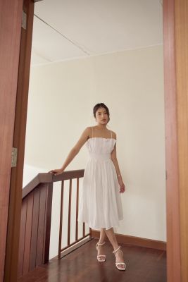 FABLAB DUNNE Camilia Dress (white) เดรสสายเดี่ยวสไตล์มินิมอล