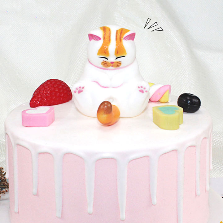 การออกแบบแมวการ์ตูนโมเดลตุ๊กตาเค้กtopperงานเลี้ยงวันเกิดของเด็กdiy-baking-decor