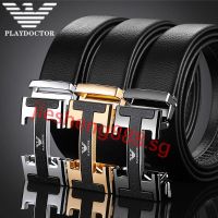 Ready to shipTiffany Armani real belt mens automatic buckle business mens belt Korean wild fashion 2021 new trend