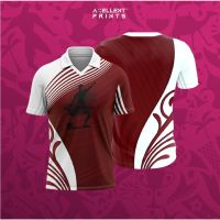 [High quality inventory] Axellent Ruby Scarlet Football Futsal 2023 Tshirt Jersey Sublimation Unisex Junior Retro Collar Polo Neck Kanak Family（free custom NAME&amp;LOGO)