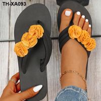 ?┋ new style flip-flops womens outerwear fashion outing sandals slippers thick bottom large size bowknot