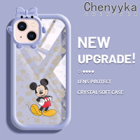 เคส Chenyyka สำหรับ iPhone 13 iPhone 13 Pro iPhone 13 Pro iPhone 13 Pro Max เคสลายการ์ตูนมิกกี้น่ารักเมาส์ลวดลายสร้างสรรค์ขอบนุ่มโปร่งใสเคสกันกระแทกเคสซิลิโคนเนื้อนิ่มทนทานต่อการตกหล่น