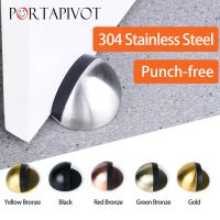 Stainless Steel magnetic door stopper dual catch no punching door bumper wedge wall door stopper Portapivot store Door Hardware Locks