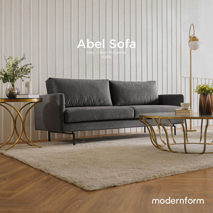 modernform-โซฟา-รุ่น-abel-2-ที่นั่ง-ขาเหล็กกลมดำ-หุ้มผ้า-easy-clean-สีเทาดำ-สินค้าสั่งผลิต-custom-สอบถามเพิ่มเติมทางช่องแชท