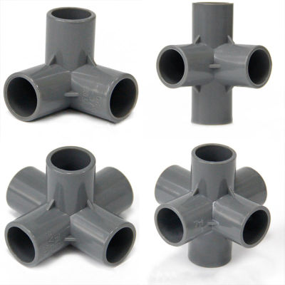 【CW】2Pcs Grey I.D20-50mm 3-way4-way5-way6-way ThreeDimensional PVC Equal Diameter Tube Joint Connector Water Supply Fitting