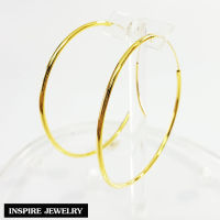 Inspire Jewelry ,ต่างหูห่วงกลม หุ้มทองแท้ 100% 24K สวยหรู งานร้านทอง