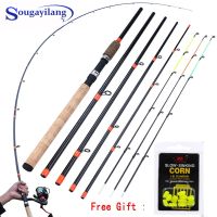 Sougayilang Feeder Fishing Rod Lengthened Handle6 Sections Fishing Rod L M H Power Carbon Fiber Travel Rod Fishing Tackle