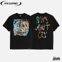 976 Just Say Bad ® เสื้อยืด Oversize รุ่น Boy Dont Cry สีดำ ( ลิขสิทธิ์แท้ ) เสื้อตัวใหญ่  แขนสั้นโอเวอร์ไซส์   OS