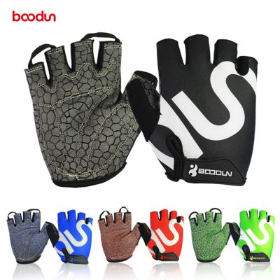Boodun MTB Bicycle Cycling Gloves Half Finger Fitness Gloves Sports Silicone GEL Anti-Slip Breathable Road Bike guantes ciclismo