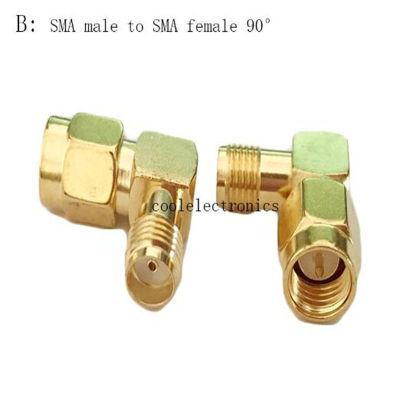 2pcs SMA Male / Female RP-SMA Female / Male 90 Degree RF Coaxial Adapter Connector