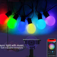 IP65 G40 RGB Milky Bulb Hanging Outdoor String Lights For Ramadan Wedding Christmas Party Patio Street Colorful Garland Lights