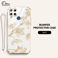 เคสโทรศัพท์ดีไซน์ดอกชงโค Callfire สำหรับ OPPO Realme C15 C21 C21Y C25Y C12 C25 C25S Realme Narzo 20 30A 50A  ใหม่นิ่มป้องกันการตกและการชนกันเคสซิลิโคนนิ่มพร้อมฟรีสายคล้อง