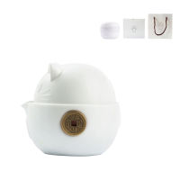 Cat Series Travel Portable Ceramic Tea Set with Tea Pot Tea Cups Travel Bag for Office Home Outdoor Traveling Use LI