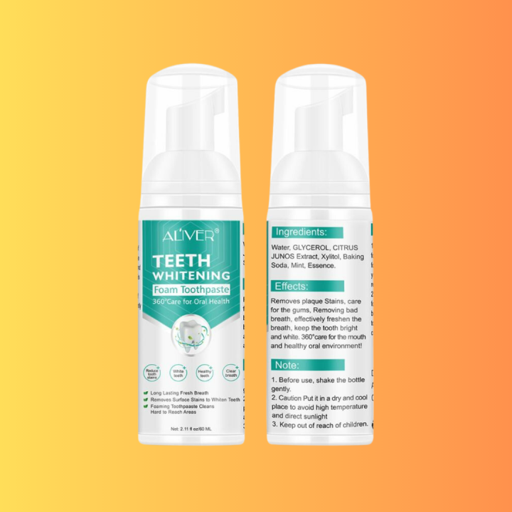 EFFECTIVE Aliver Teeth Whitening Foam Toothpaste revolutionary oral