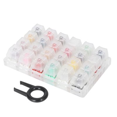 24 Switch Switches Tester with Acrylic Base Blank Keycaps for Mechanical Keyboard Kailh Box