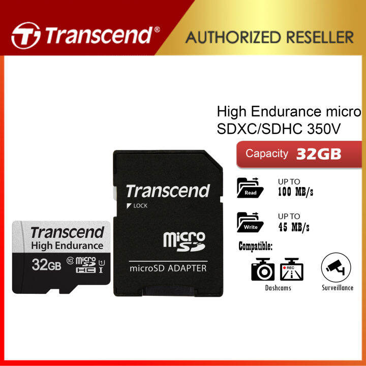 Transcend High Endurance Micro Sd 350v Ideal For Continuous 247 Recording Like Cctv Ipcam And 5750