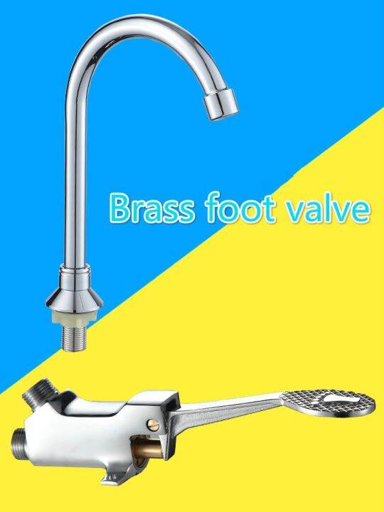 Footoperated Faucet Brass Hospital Laboratory Food Factory Basin Foot