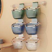 【CC】❉  Storage Rack Transparent Electroplated Hanging Punch-free Shelf Wall-mounted Household Supplies