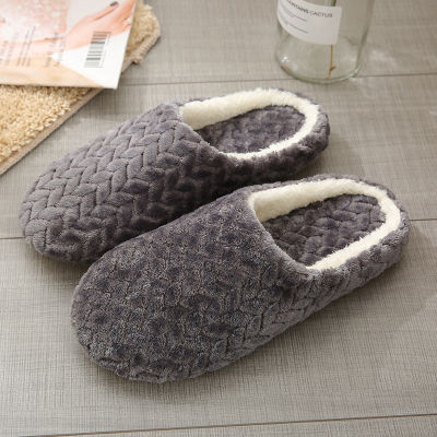 Winter Warm Home Anti-Slip Suede Slippers Soft Sole Slippers Shoes House Indoor Floor Bedroom Slippers Shoes For MenWomen