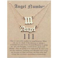 [COD] เลขนำโชคนางฟ้ารุ่นใหม่ Angel Number ชุดโซ่กระดูกไหปลาร้า wish สร้อยคอการ์ด