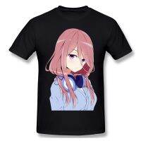 Miku Nakano T-Shirt Men Birthday Gifts Short Sleeves Funny Tees O Neck 100% Cotton The Quintessential Quintuplets Japanese Anime