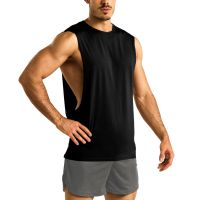 Men 39;s Fitness Sleeveless Vest With Extreme Dropped Armhole Crew neck Regular fit Shirts Tank Tops