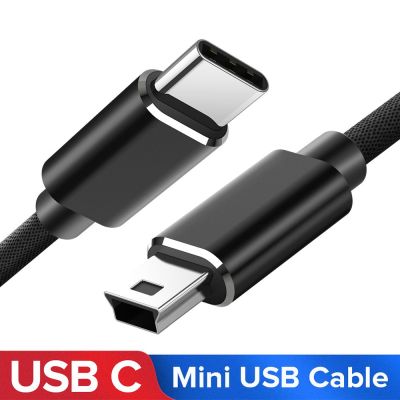 IRCTBV ตัวรับสัญญาณ OTG ความเร็วสูงเครื่องเล่น MP3ชนิด C เพื่อสายมินิ USB สาย USB USB-C ชาร์จเร็วไปยังมินิ5-Pin ซิงค์ข้อมูล