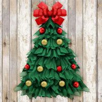 [COD] of Kong New product door decoration green sackcloth tree pendant fabric hanging wreath