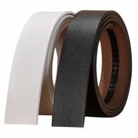 100% Pure Cowhide Belt Strap No Buckle Leather Belts without Automatic Buckle Men Wome Black Brown White High Quality